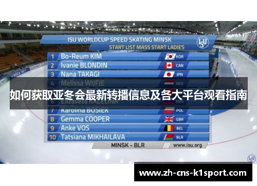 如何获取亚冬会最新转播信息及各大平台观看指南